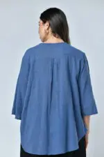 ⁦emma - טופ פשתן כפתור⁩ – תמונה ⁦6⁩