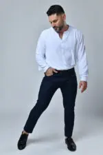 ניסן - אריג קימוט ארוך לבן|שחור