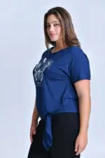 ⁦גאיה - טופ קשירה פרינט⁩ – תמונה ⁦3⁩